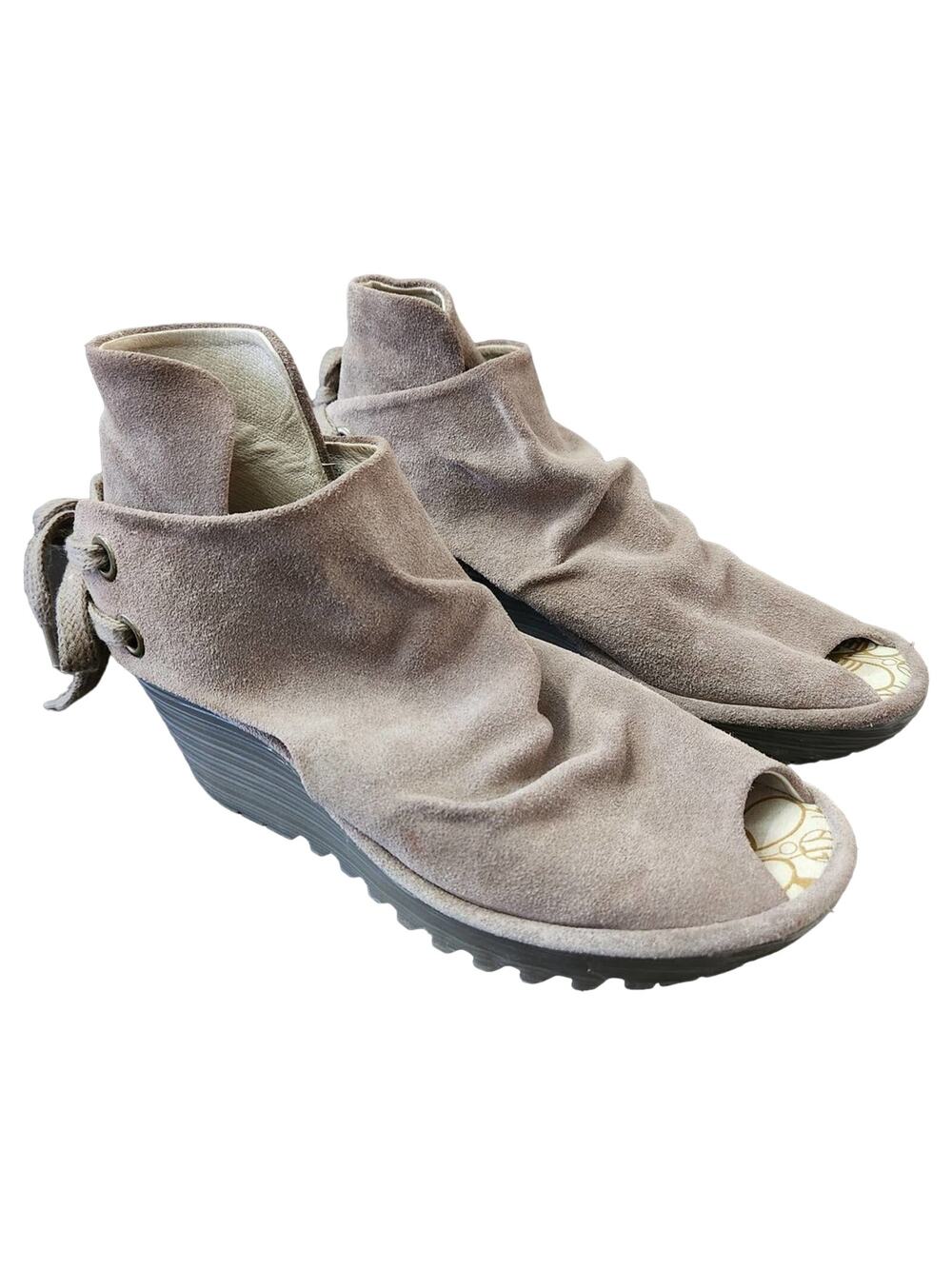Fly London Yema Leather Wedges Size 38